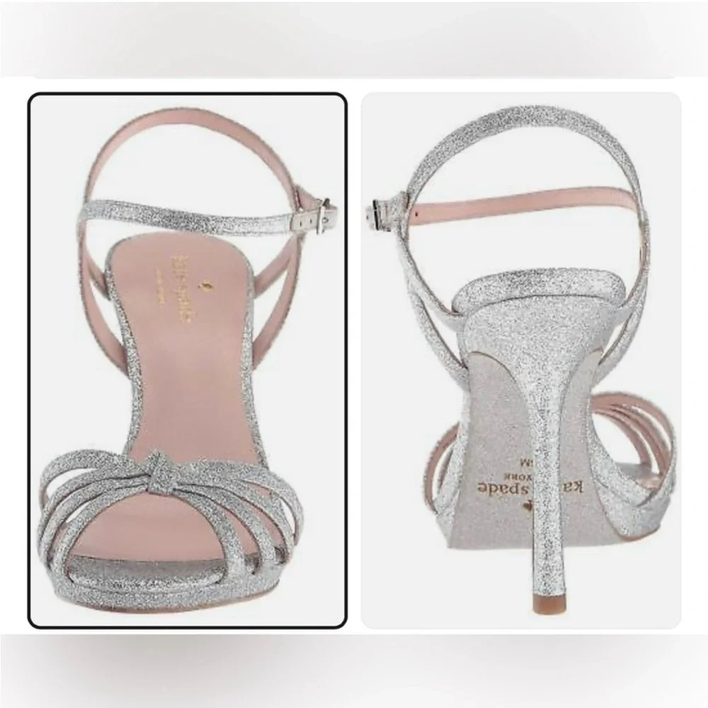Elegant Silver Strappy Heels - Picture 2 of 10